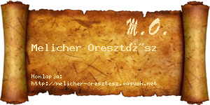 Melicher Oresztész névjegykártya